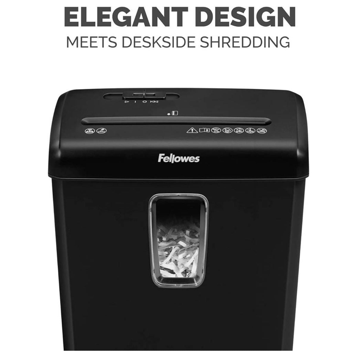 Fellowes Powershred P-30C Cross-Cut Paper Shredder | 6 Sheet Capacity | P-4 Security Level | 4 x 34mm Cross-Cut Particles | 15L Bin | Black