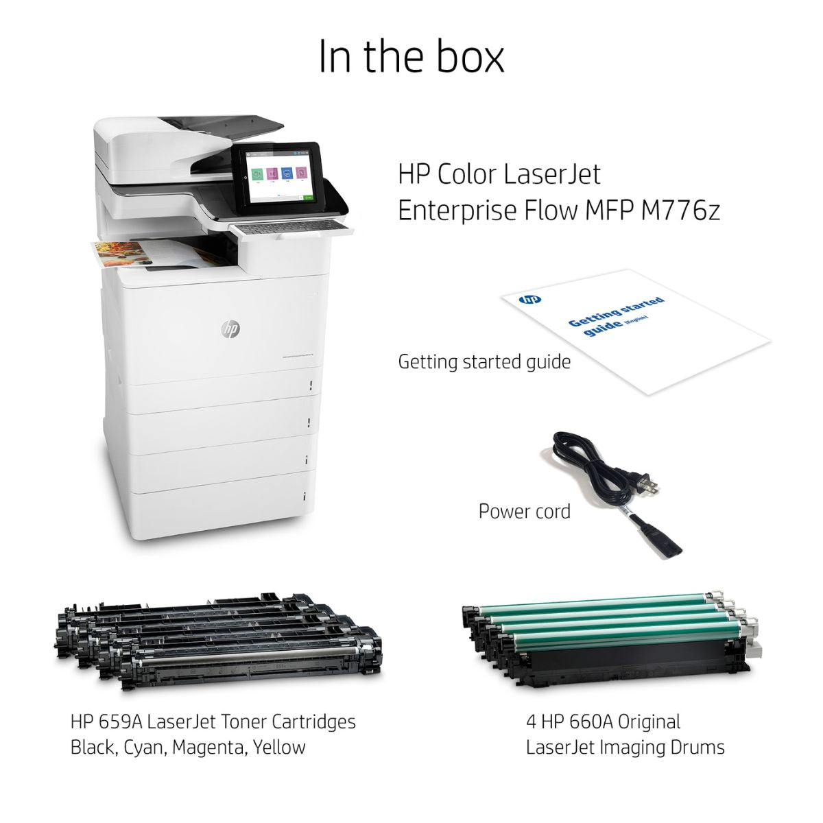 HP Color LaserJet Enterprise Flow MFP M776z Printer, Print, Copy, Scan, Fax, Up to 46 ppm, Automatic Duplex Printing, 9" Touchscreen, Enterprise Security | 3WT91A