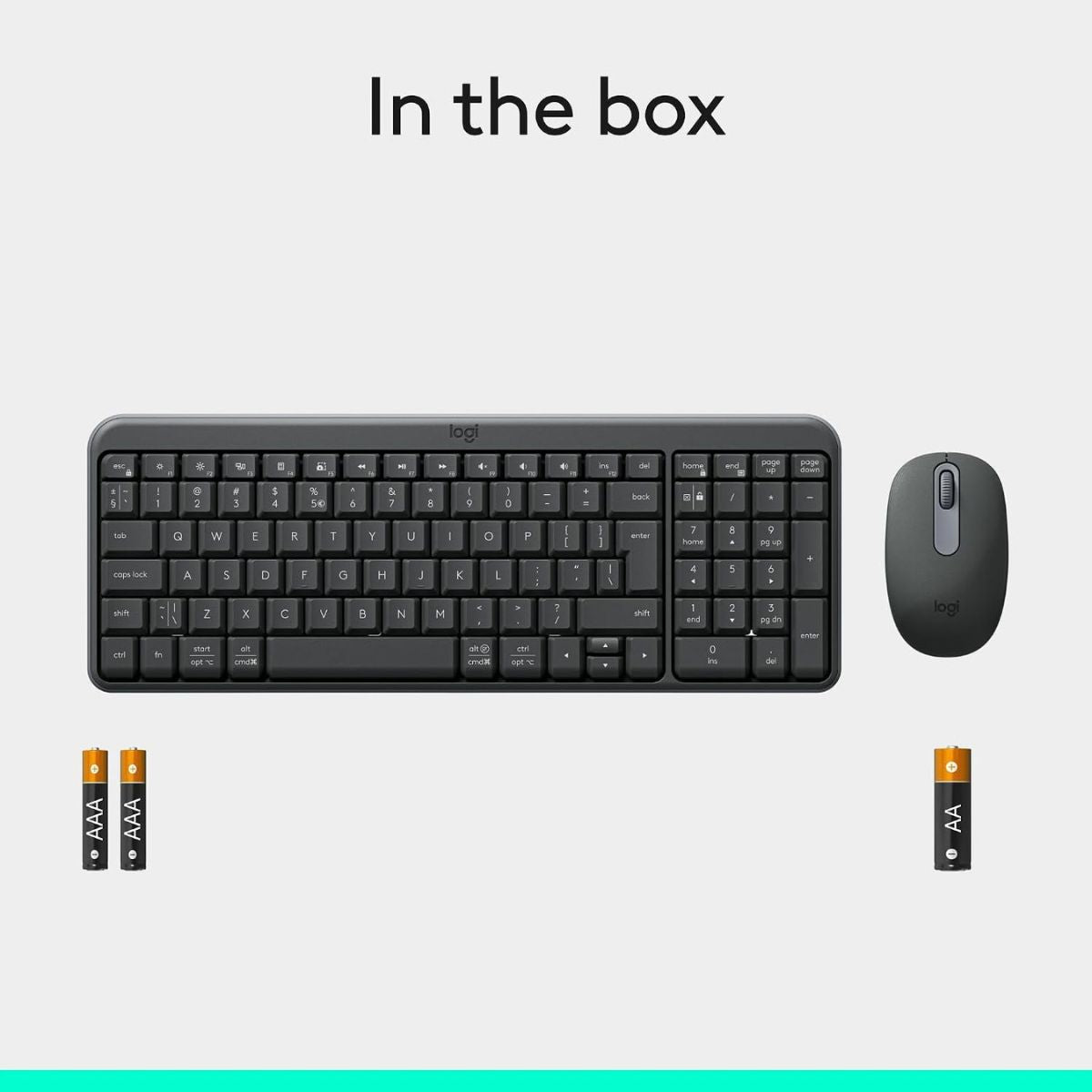 Logitech MK250 Bluetooth Wireless Keyboard & Mouse Combo | Compact Keyboard with Numpad | 1000 DPI Mouse | Arabic Layout | Graphite | 920-013531