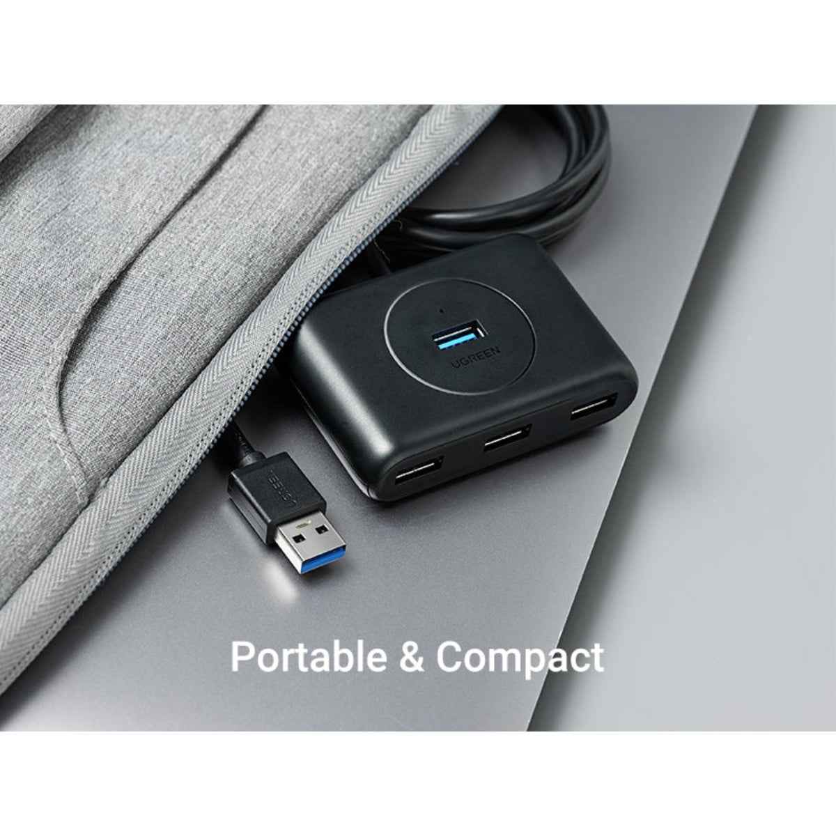 UGREEN USB 3.0 4-Port Hub (1m Cable) – Ultra-Slim Multiport Adapter for Laptop, Desktop, PS5, Xbox & Peripherals