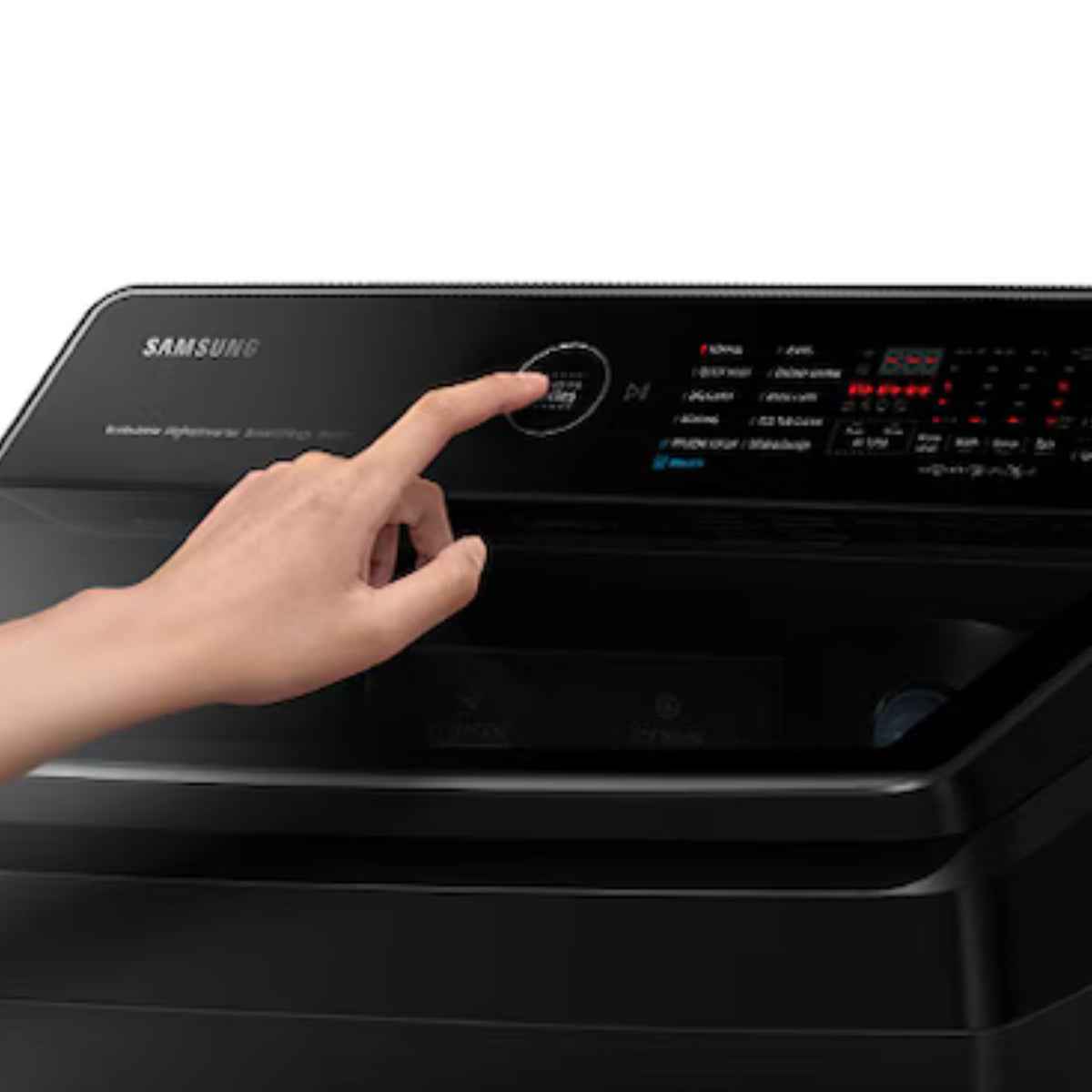 Samsung WA5000C / WA10CG5745BVGU 10kg Top-Load Washing Machine — Eco Bubble™, Digital Inverter Technology, Super Speed, Black Caviar Matt