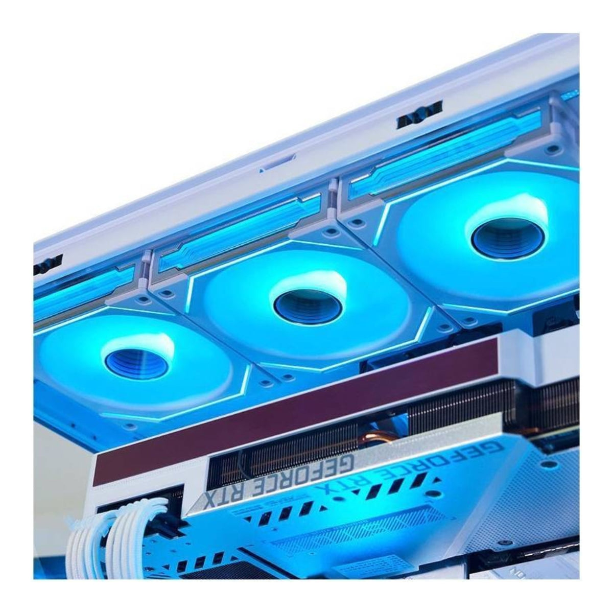 Lian Li SL-Infinity 120 RGB UNI Fan – Infinity Mirror Design, 2100 RPM, 61.3 CFM Airflow, PWM, Fluid Dynamic Bearing, Pack of 3 | Black / White