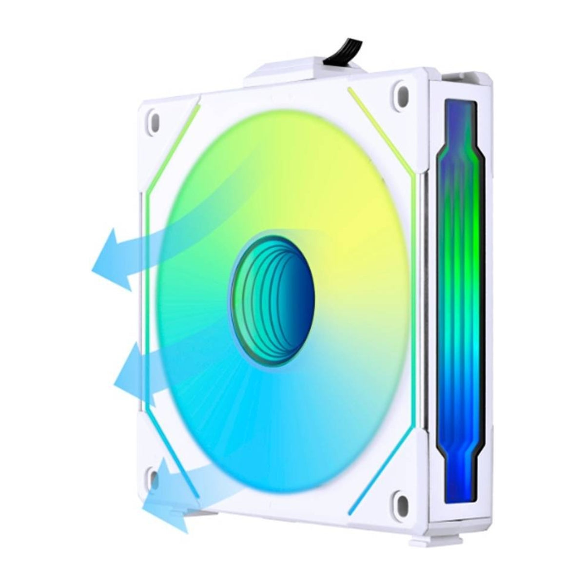Lian Li SL-Infinity 120 Reverse Blade UNI Fan – 2100 RPM, 63.6 CFM Airflow, FDB Bearing, Single Pack | Black / White
