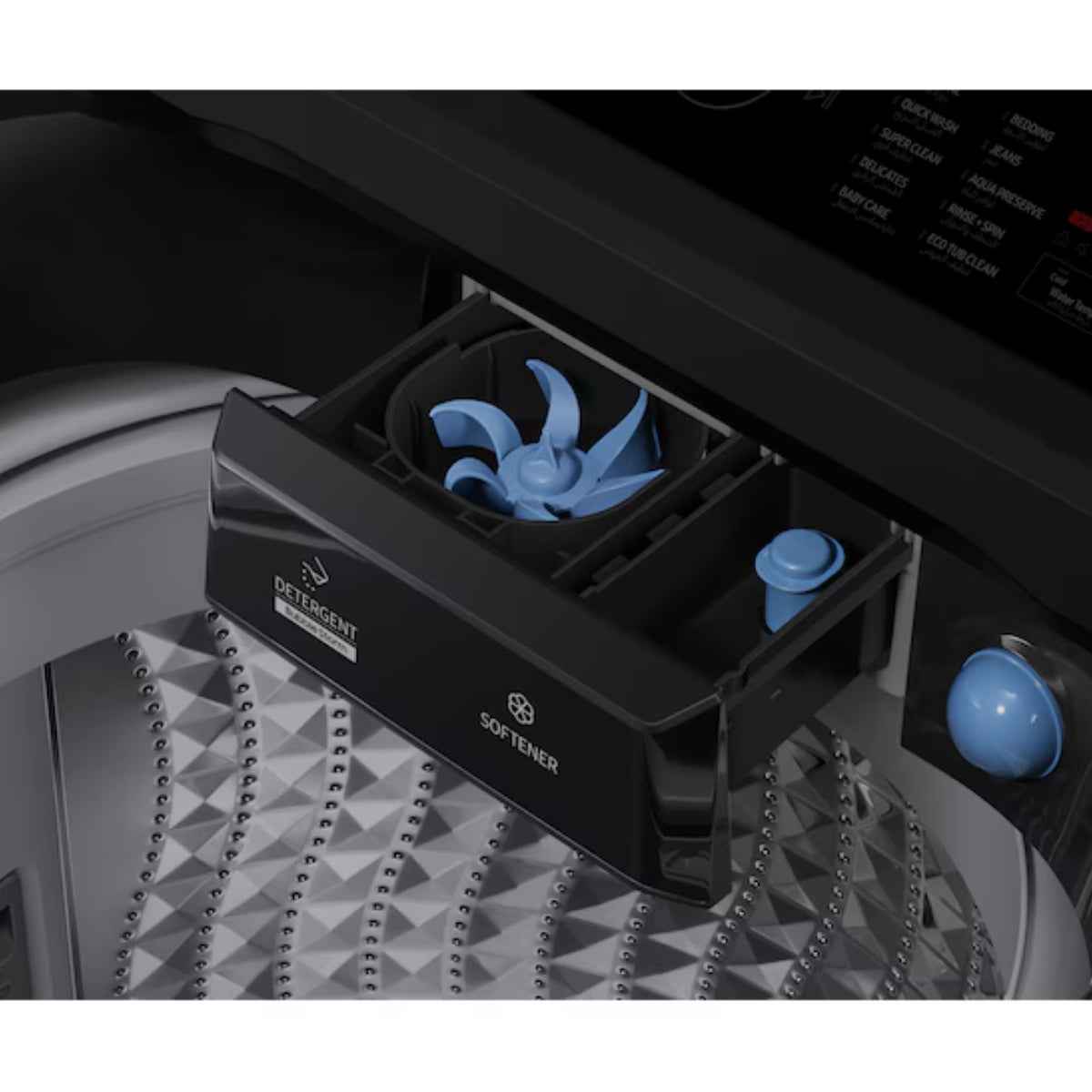 Samsung WA5000C / WA10CG5745BVGU 10kg Top-Load Washing Machine — Eco Bubble™, Digital Inverter Technology, Super Speed, Black Caviar Matt