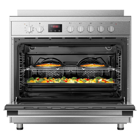 Hisense Freestanding Electric Cooker 90cm – HFEC90545X, 5-Zone Ceramic Hob & Large Electric Oven
