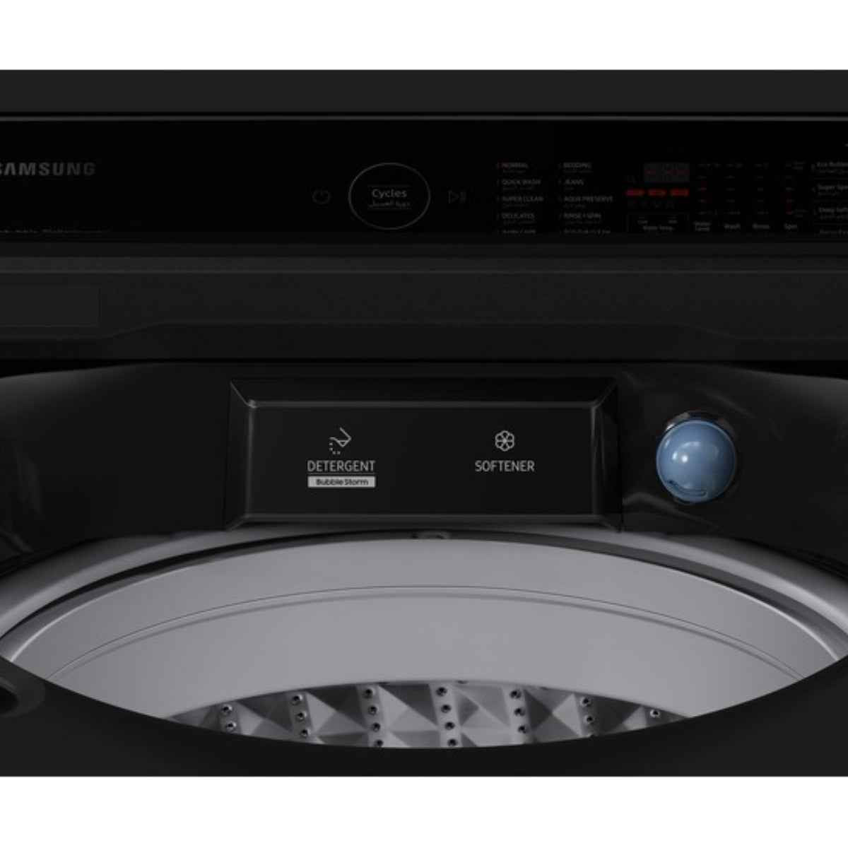 Samsung WA6000C / WA12CG6745BVGU 12kg Top-Load Washing Machine — Eco Bubble™, Digital Inverter Technology, Super Speed, Black Caviar