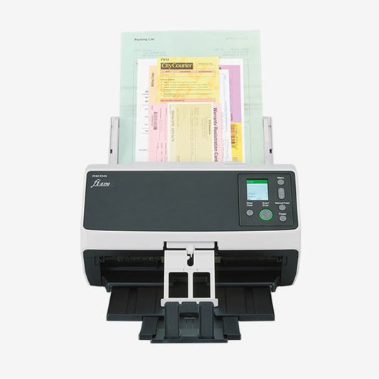 RICOH Fi-8190 Image Scanner with 100 Page ADF, 90 ppm Simplex & 180 ipm Duplex Scan Speed, Up to 600 dpi, Optimized HQ Images, 24-bit, Grayscale, USB, Ethernet, Black-Light Gray | PA03810-B001