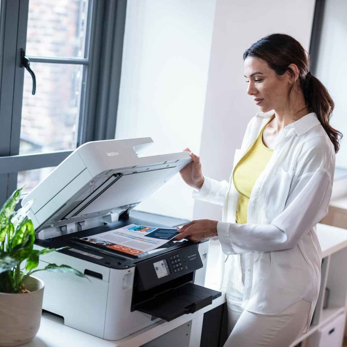 Brother Professional A3 Wireless AIO Inkjet Printer, 1200 4800 dpi Resolution, 28 ppm Print Speed, 2 Sided Printing, Up to 250 Sheet Input, Printer/Scanner/Copier, USB 2.0, White | MFC-J2340DW
