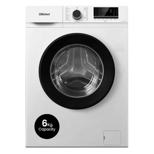 Nobel NWM760RH 6kg Front Load Washer White Color, 1000RPM, 15 Programs