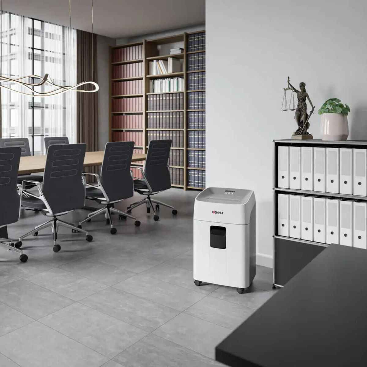 Dahle Deskside 504P Document Shredder | 13–15 Sheets | 40L Bin Capacity | 60-Minute Running Time | 60 dB(A) | Automatic Paper Reverse | Safety Shut-Off | White | DHL 52222-17345