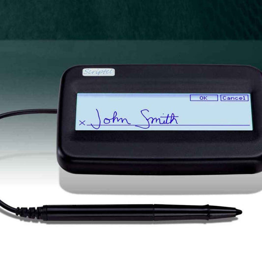 Scriptel ST1570-6FT ProScript LCD Backlit Signature Capture Pad – 1x5 Display, Electronic Signature Input, Compact Business Signing Solution