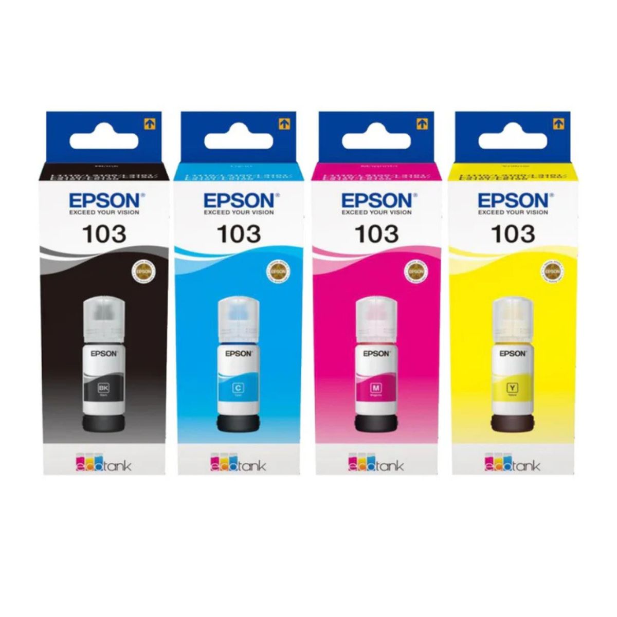 Epson 103 EcoTank Ink Bottle – Black, Cyan, Magenta, Yellow