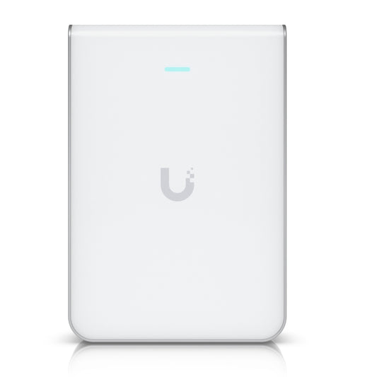 Ubiquiti Unifi U7 Pro Wall WiFi 7 White Color Wall-Mounted Access Point, 6 Spatial Streams, 6 GHz Support, Tailored for Home Builders