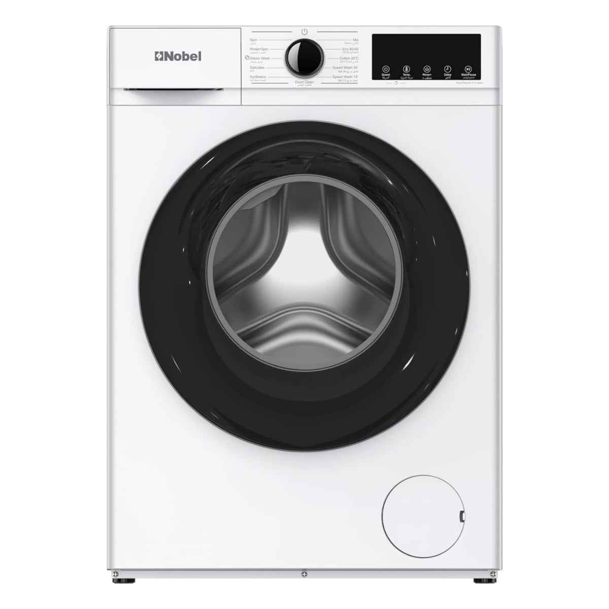 Nobel NWM770 6kg Inverter Washing Machine Silver Color— BLDC Motor, 1200 rpm, 12 Programs, Intelligent Washing