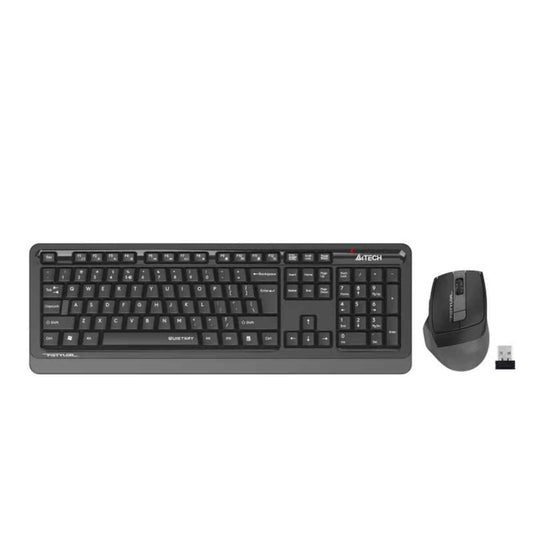 A4Tech FGS1035Q Silent 2.4GHz Wireless Keyboard & Mouse Combo – QuietKey, Splash Resistant, Grey