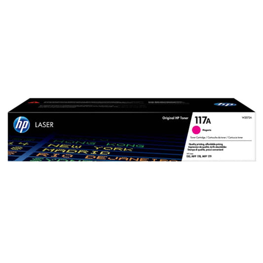 HP 117A Original Laser Toner Cartridge — Standard-Capacity Color & Mono Toners (Yellow-W2072A • Magenta-W2073A• Cyan-W2071A • Black-W2070A)