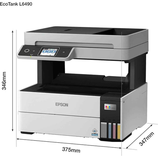Epson Ecotank L6490 Print/Scan/Copy/Fax Wi-Fi Business Printer — A4 Multifunction Ink-Tank (Print • Scan • Copy • Fax), WiFi + Duplex