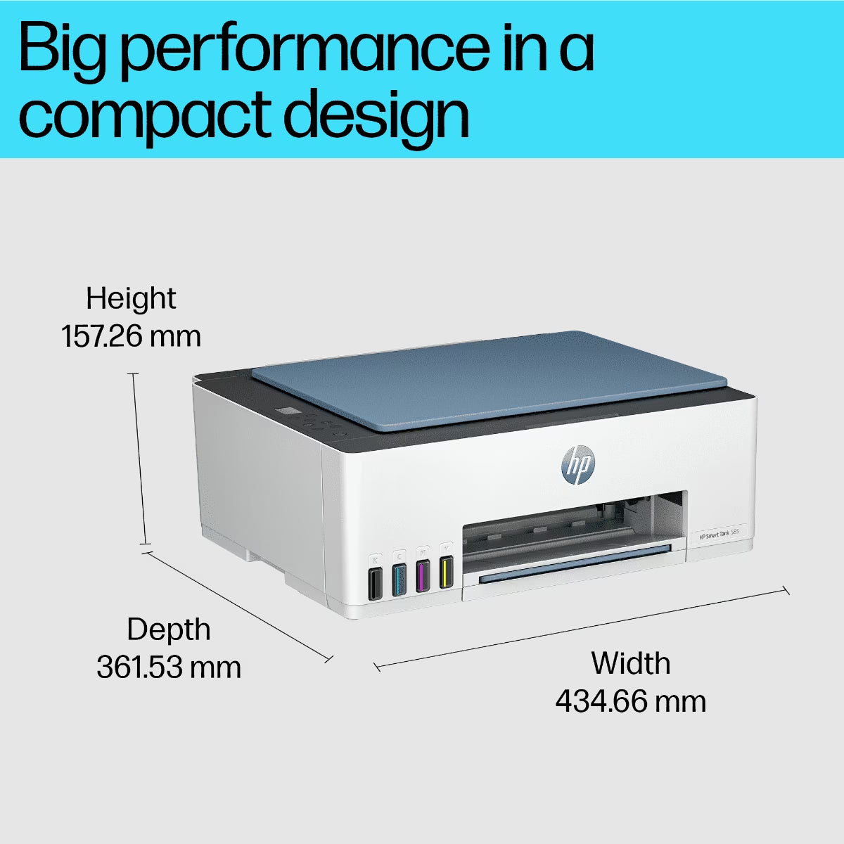 HP Smart Tank 585 Printer Wireless, Print, Scan, Copy, All In One Printer, Up to 3 years of printing already included - Dark Surf Blue -1F3Y4A