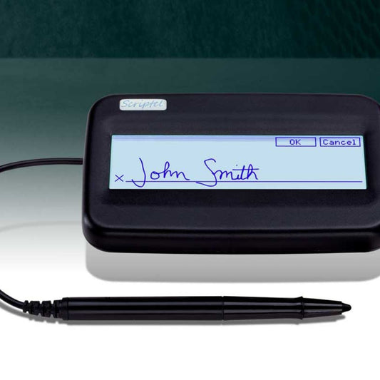 Scriptel ST1550-6FT ProScript Compact LCD Signature Capture Pad – 1x5 Display, Electronic Signature Input, USB Connectivity
