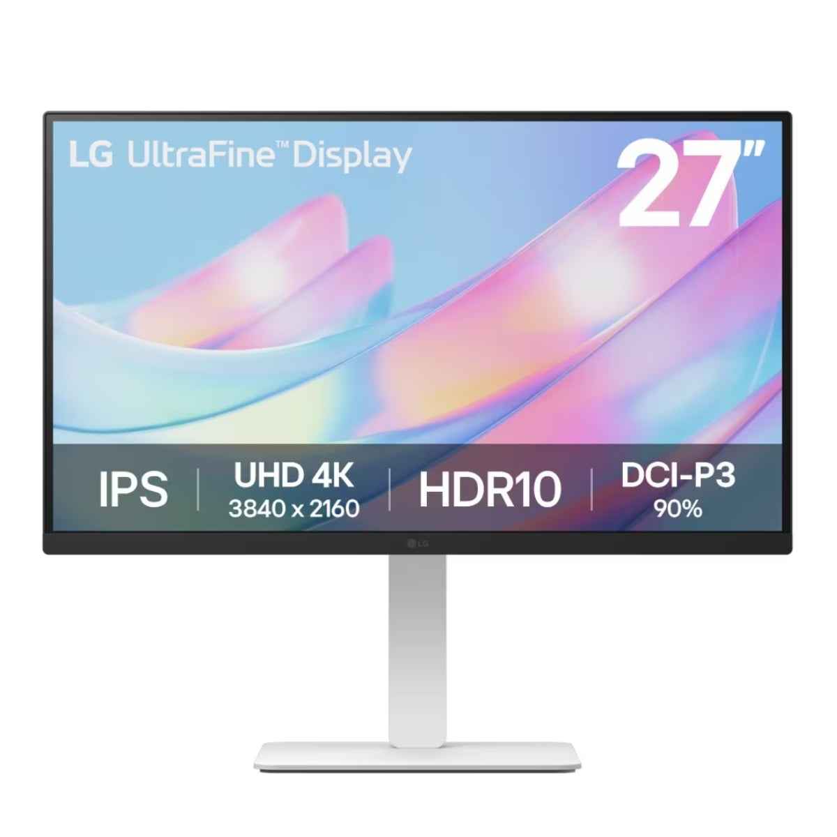 LG UltraFine Monitor, 27" IPS Display, 4K UHD Resolution, 60Hz Refresh Rate, 5ms (GtG at Faster) Response Time, 1.07b Color Display, Dynamic Action Sync, White