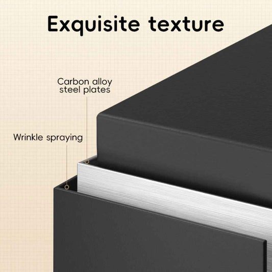 Deli T524 Fireproof Safe, Digital Safe Box with Key T524 Full Metal Body 10.6kg (40x35x33cm) Black