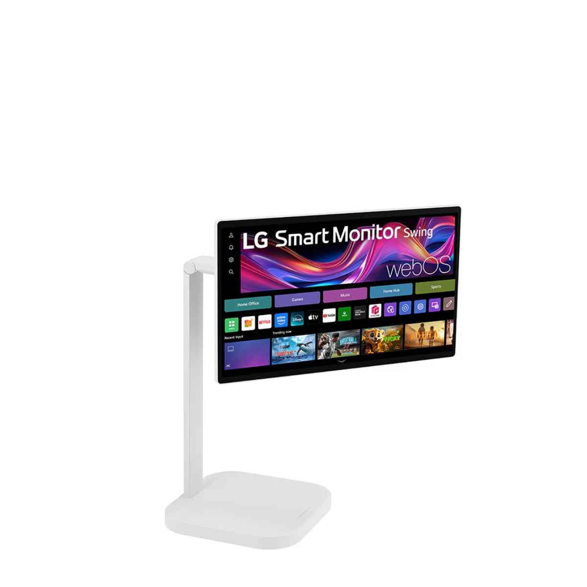 LG Smart Monitor Swing, 32" IPS Display, 4K UHD Resolution, 60Hz Refresh Rate, 5ms (GtG) Response Time, AirPlay 2, Screen Share, Bluetooth, WebOS, White