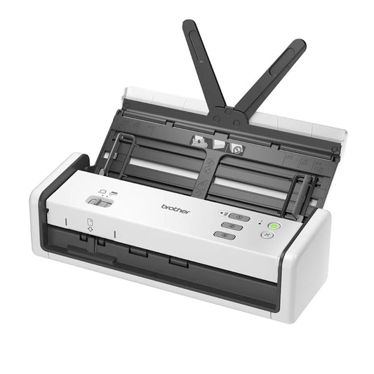 Brother ADS-1300 Portable Document Scanner, 30ppm / 60ipm, 2-sided Colour Scan Speed @ 300dpi, 20 Sheets, Portable with USB Type C 3.2 Gen 1 Bus Power, White | 5WDF0100173