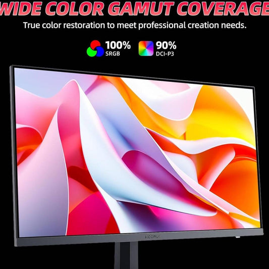 KOORUI 27" FHD VA Gaming Monitor 240hz Refresh Rate, 1ms Response Time, DCI-P3 90% Color Gamut, Adaptive Sync, 1920 x 1080, HDMI, DisplayPort, Black | GN02