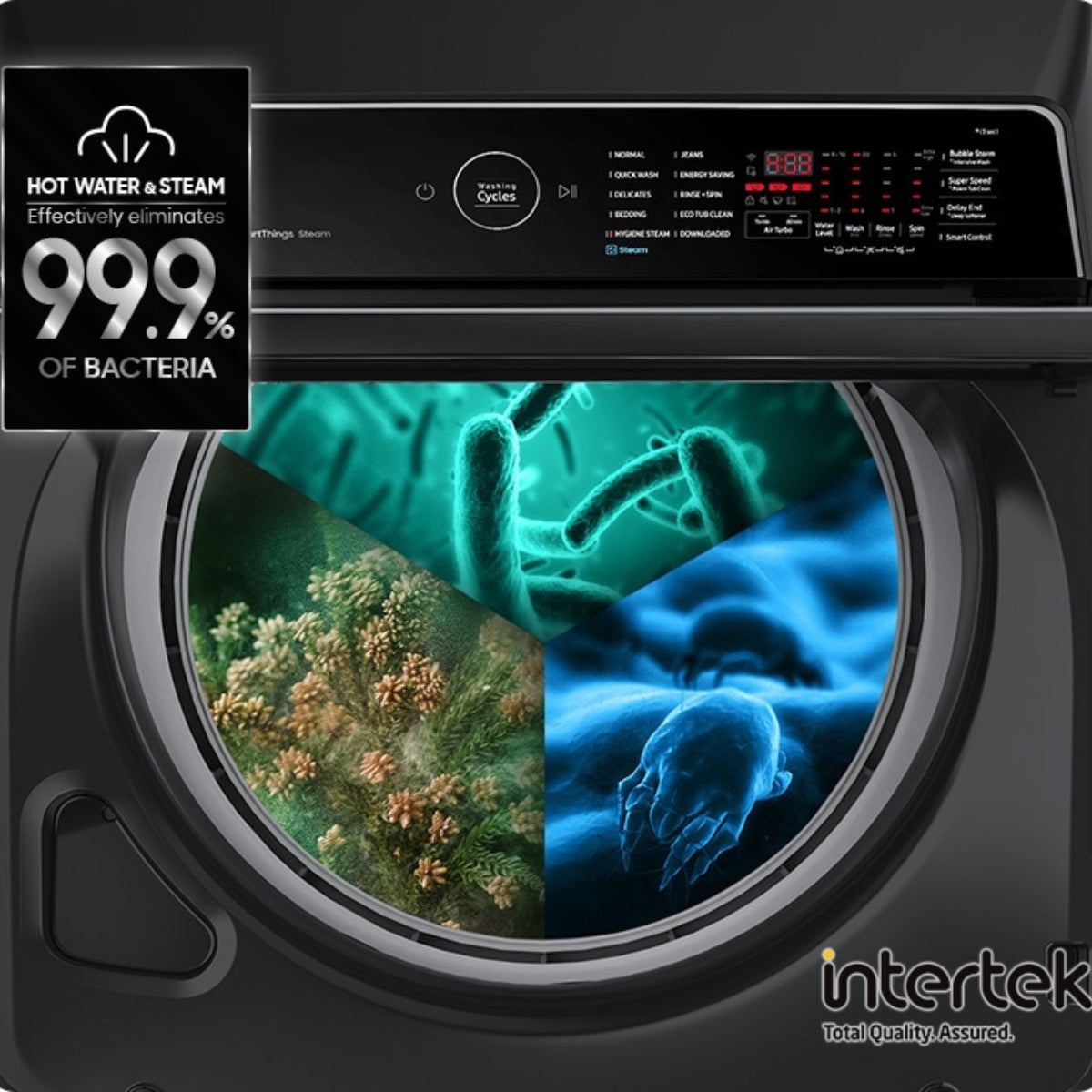 Samsung WA6000C / WA12CG6745BVGU 12kg Top-Load Washing Machine — Eco Bubble™, Digital Inverter Technology, Super Speed, Black Caviar