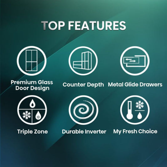 Hisense RQ5G728NABI French Door Refrigerator | 728 Litres | Triple Cooling Zone | Inverter Compressor | My Fresh Choice | Metal Cooling | Inox