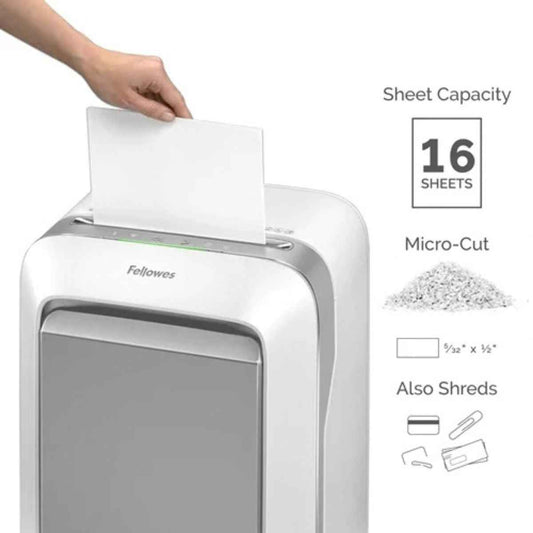 Fellowes Powershred LX210 Micro-Cut Shredder | P-4 | 16-Sheet Capacity | 4 × 12mm | 6-Gallon Bin | 5015201