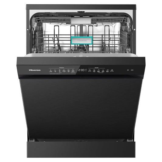 Hisense HS673C90BME Freestanding Dishwasher | 16 Place Settings | WiFi Connectivity | Smart Dry | Three-Level Wash | Inverter Technology | Premium Black