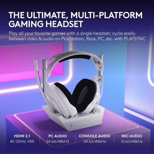 Logitech Astro A50 LIGHTSPEED Wireless Gaming Headset + Base Station (Gen 5) – PRO-G Graphene, Multi-Platform, Bluetooth, USB-C