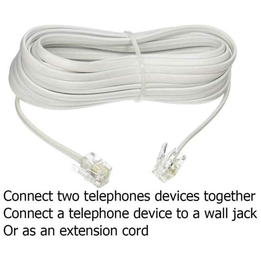 DKURVE RJ-11 6P4C Telephone Landline Extension Cable 0.5M