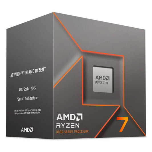 AMD Ryzen 7 8700F AM5 Desktop Processor | 8 Cores & 16 Threads | Up to 5.0GHz Max Boost | 16MB L3 Cache | DDR5 Memory Support | Tray | 100-000001590-Tray