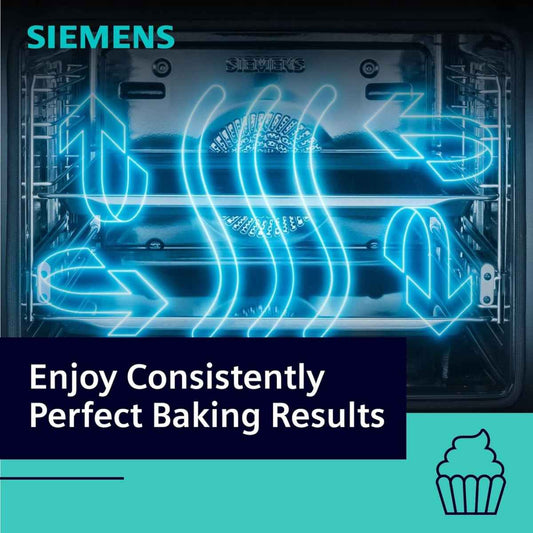 Siemens iQ300 Combination Mixed Cooker HX8P3AE50M 60X60 Cm 66L Usable Volume, Integrated Cleaning System, 6 Cooking Modes, Red LED Display with Knob Control Interface, Stainless Steel
