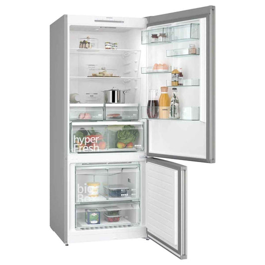 Siemens iQ300 578L Bottom-Mount Freestanding Refrigerator – Silver Inox, No Frost, Multi Airflow & Super Cooling