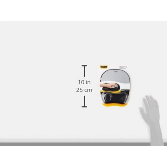 Fellowes Memory Foam Mouse Pad with Wrist Support | Optical-Friendly Surface | Non-Skid Base | Silver Streak | 9175801