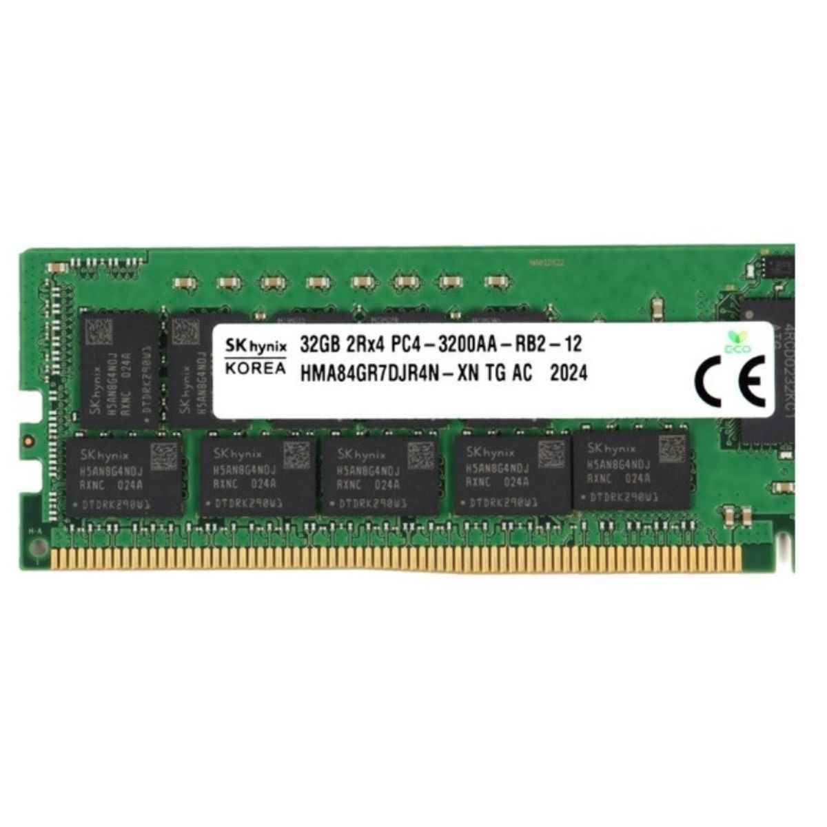 Hynix 32GB DDR4 RDIMM PC4-25600R Dual Rank x4 Server Memory | 3200 MT/s, 288-Pin | HMA84GR7DJR4N-XN
