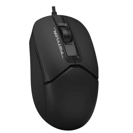 A4Tech Fstyler Silent Wired Mouse FM12ST – 1200 DPI, Silent Clicks, USB-C & USB-A Support, Black