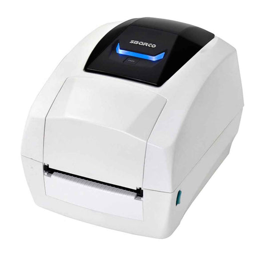 Sbarco T4ES Desktop Thermal Transfer Label Printer, 203 DPI 8 dots/mm Resolution, Up to 5 IPS Print Speed, Moveable Reflective Sensor, Cover Open Sensor, Ribbon Sensor, White | T4ES