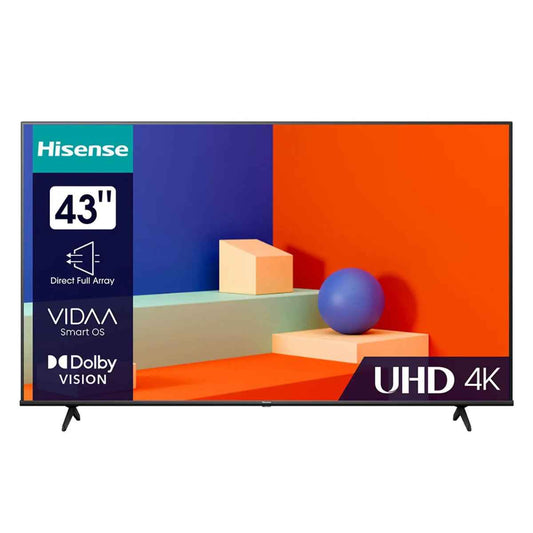Hisense 43-Inch UHD Smart DLED TV – 4K Ultra HD, Smart TV, HDR Support, DTS Virtual:X Audio, WiFi Connectivity, Black | 43A62NS