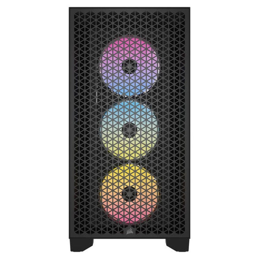 Corsair 3000D RGB AIRFLOW Mid-Tower PC Case, Tempered Glass & Airflow Optimized Front Panel, Up to 8x 120mm Fans & 360mm Radiators, 2*3.5"or 2*2.5" Drive Bays, 2*USB 3.2 Type-A, Black | CC-9011255-WW