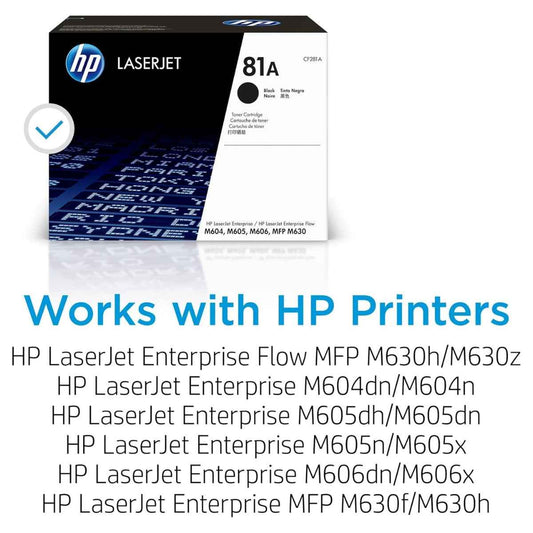 HP 81A Black Original LaserJet Toner Cartridge – CF281A, Genuine HP Toner, Approx. 10,500 Pages, JetIntelligence Technology, Black