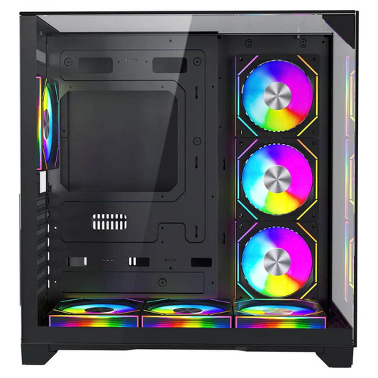 GAMEON Valkyrie I GO-VALKYRIEI-M Mid Tower Gaming Case | ATX / M-ATX / ITX | 7× 120mm ARGB+PWM Fans | 360mm Water Cooling | 400mm GPU Support | Black