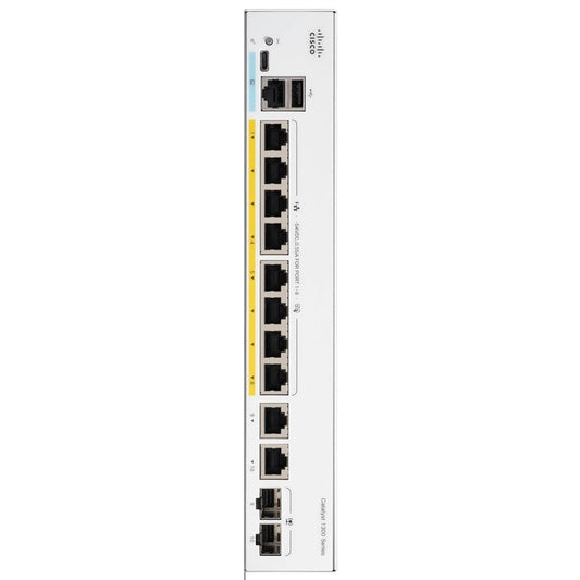 Cisco Catalyst 1300-8P-E-2G Managed Switch – 8-Port Gigabit PoE, 2x 1GE Combo Uplink, External Power Supply | C1300-8P-E-2G