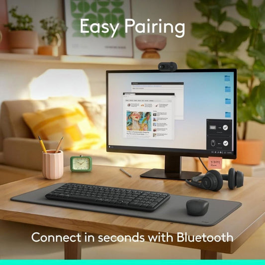Logitech MK250 Bluetooth Wireless Keyboard & Mouse Combo | Compact Keyboard with Numpad | 1000 DPI Mouse | Arabic Layout | Graphite | 920-013531