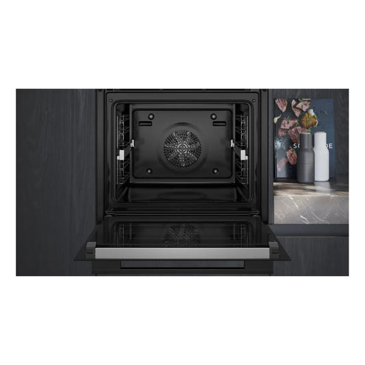 Siemens iQ700 60 cm Home Connect Built in Electric Oven with Fan, 15 Cooking Functions, HB778GNB1M