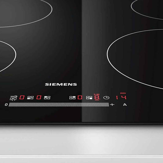 Siemens iQ100 Surface Mount Built-In Electric Hob ET611FE17Q, Frameless, Installation Type, Touch Control, Multi Touch, Child Safety Lock, Black