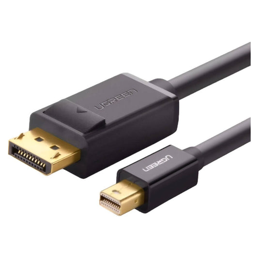 UGREEN 10477 Mini DisplayPort Male to DisplayPort Male Converter Cable | 8.64Gbps | 2560×1600 @ 60Hz | Gold-Plated | 1.5M | Black